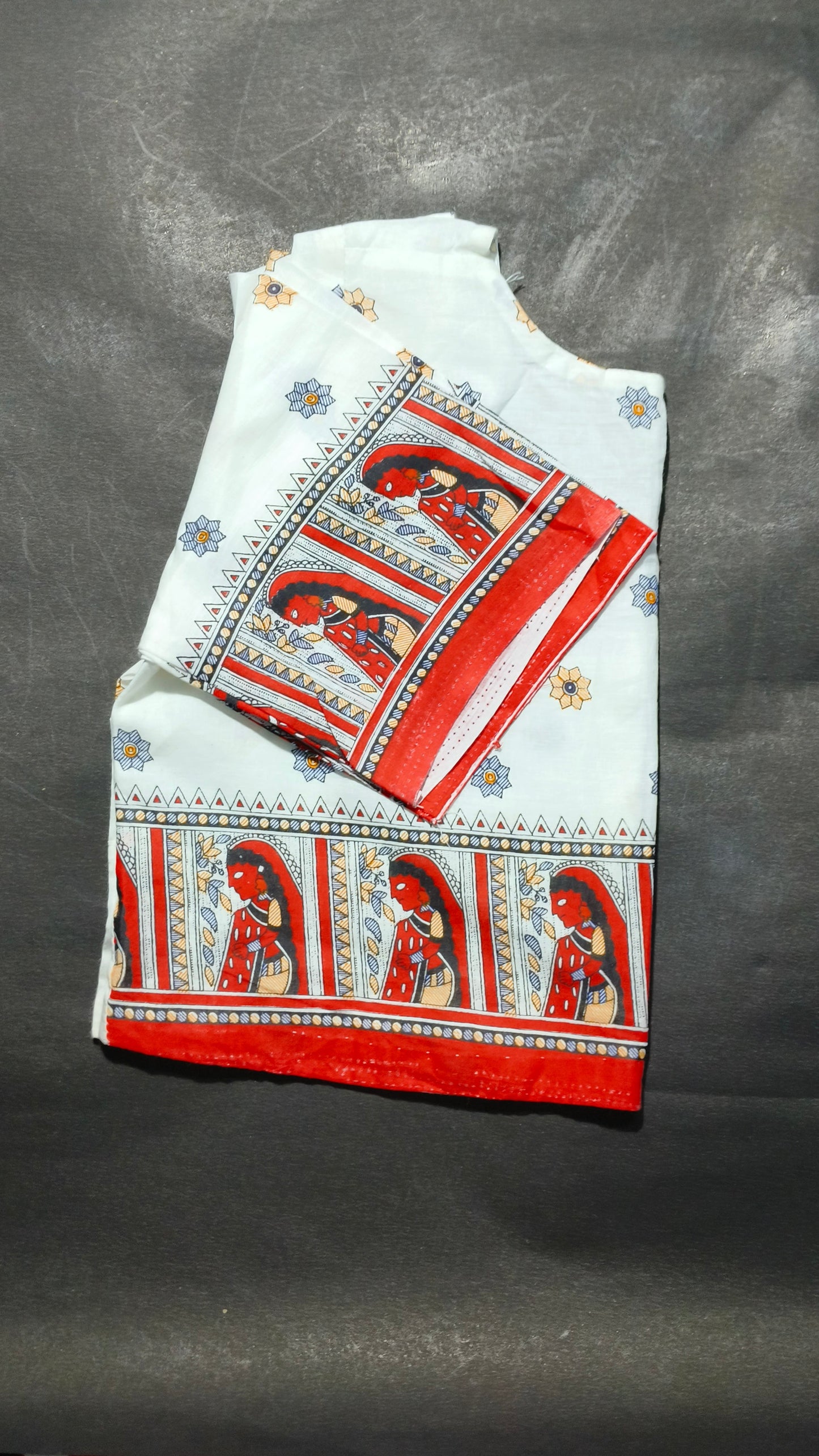 Handcrafted Madhubani Print Cotton Blouse – Traditional Ethnic Wear